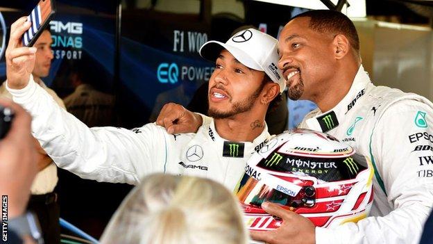 Lewis Hamilton and Will Smith