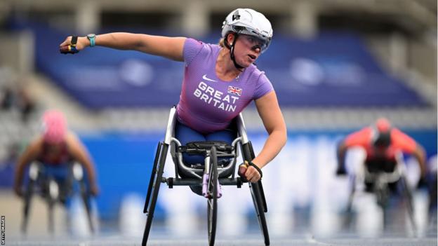 Great Britain's Hannah Cockroft on her way to victory