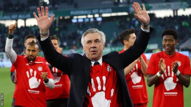 Carlo Ancelotti has managed AC Milan (2003-04), Chelsea (2009-10), Paris St-Germain (2012-13) and Bayern Munich (2016-17) to domestic titles