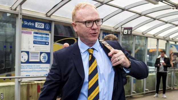 Alex McLeish at Glasgow airport