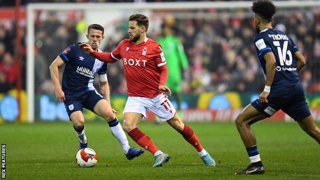 Nottingham Forest v Huddersfield in the fifth round of the FA Cup