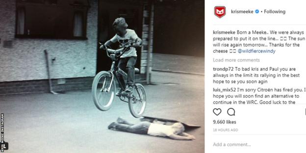 Kris Meeke instagram post