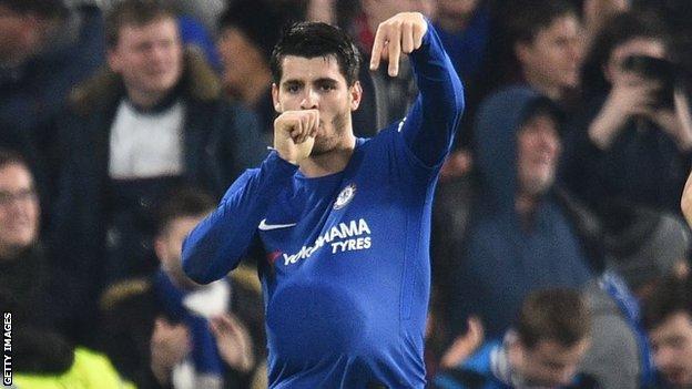 Alvaro Morata celebrates