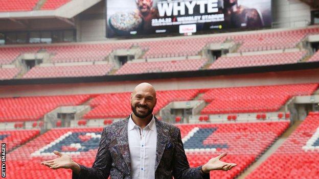 Tyson Fury inside Wembley stadium