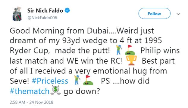 Nick Faldo tweet