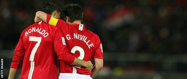 Cristiando Ronaldo and Gary Neville