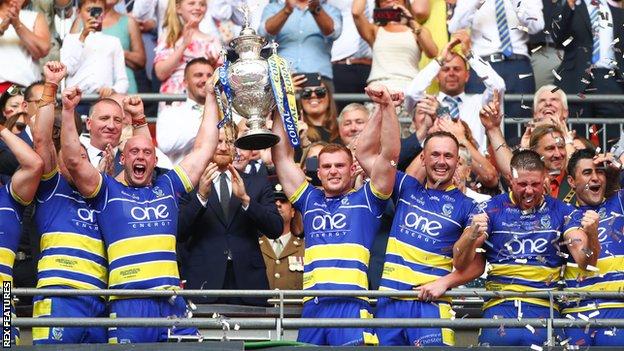 Warrington with the Challenge Cup