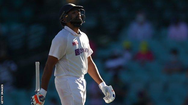 India opener Rohit Sharma looks dejected after getting out on day four of the third Test against Australia