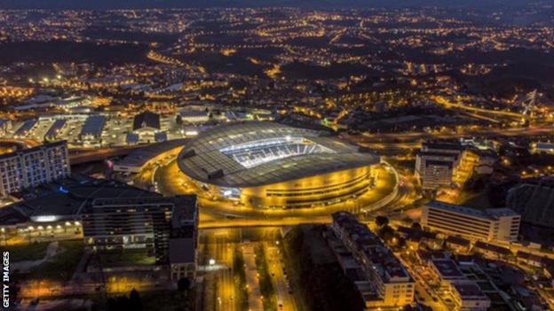 A general view of Porto's Estadio do Dragao ground which is hosting the 2021 Champions League final