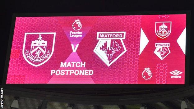 Burnley v Watford in the Premier League is postponed