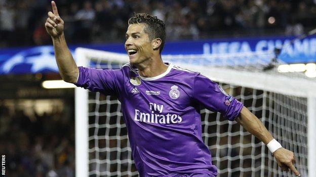 Cristiano Ronaldo scored two goals as Real Madrid beat Juventus in last month's Champions League final