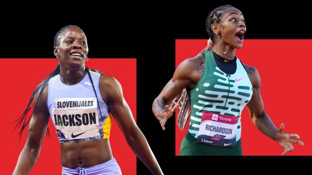 Jamaica's Shericka Jackson and American Sha'Carri Richardson