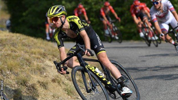Adam Yates riding at the 2019 Tour de France