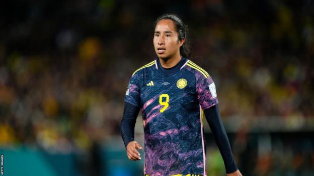 Mayra Ramirez playing for Colombia