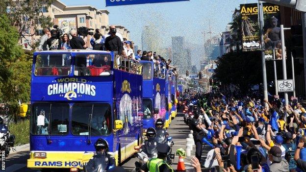 The Los Angeles Rams' trophy parade