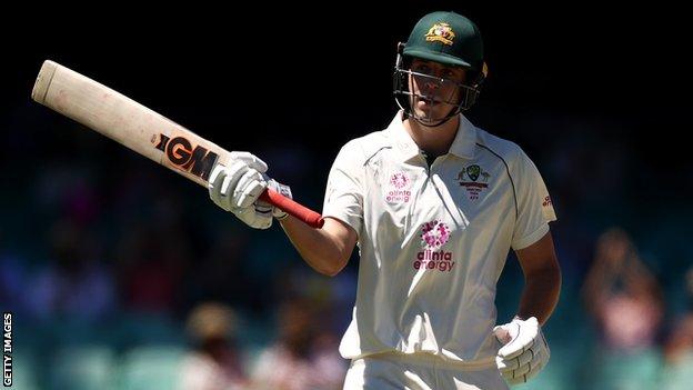Australia all-rounder Cameron Green celebrates reaching his half-century on day four of the third Test against India