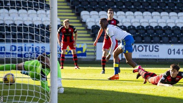 Nicke Kabamba scores for Kilmarnock against St Mirren
