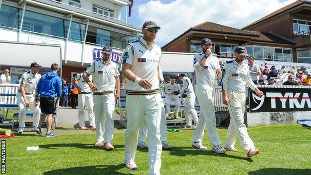 Andrew Gale's Yorkshire took to the field at Taunton as County Championship leaders