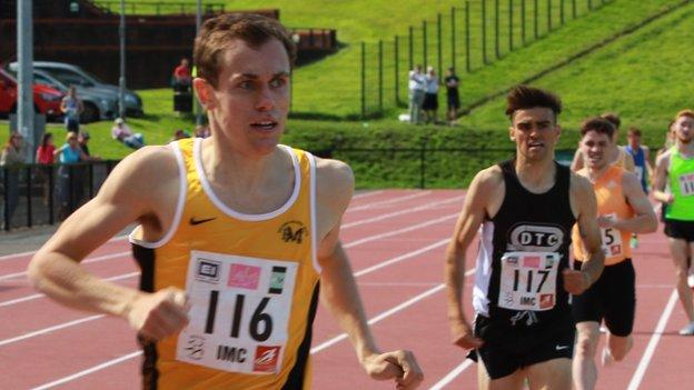 Matt Wigelsworth came home first ahead of Andrew Coscoran in the men's 1500m at last year's Belfast Milers Meet
