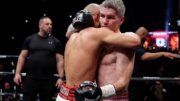 Chris Eubank Jr embraces Liam Smith