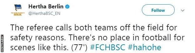 Hertha Tweet