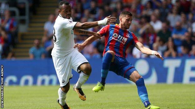 Striker Jordan Ayew has joined Crystal Palace from Swansea on a season-long loan