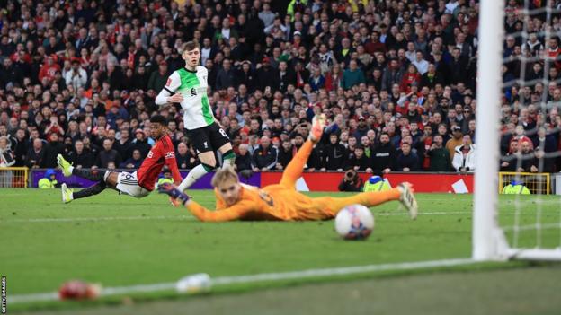 Imad Diallo scores a stoppage-time winner for Manchester United against Liverpool in the FA Cup