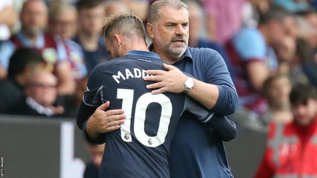 Ange Postecoglou and James Maddison