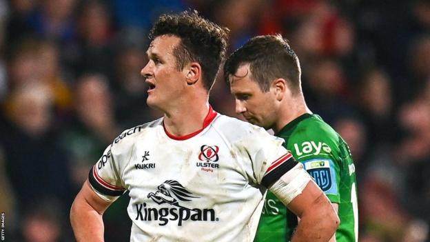 Burns looks dejected after Ulster's defeat by Connacht at Kingspan Stadium in May