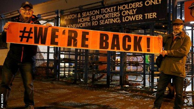 Luton Town fans on Kenilworth Road