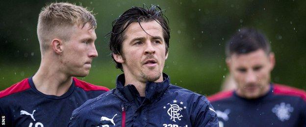 Joey Barton in training with Rangers
