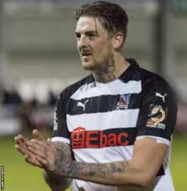 Liam Hughes in action for non-league Darlington