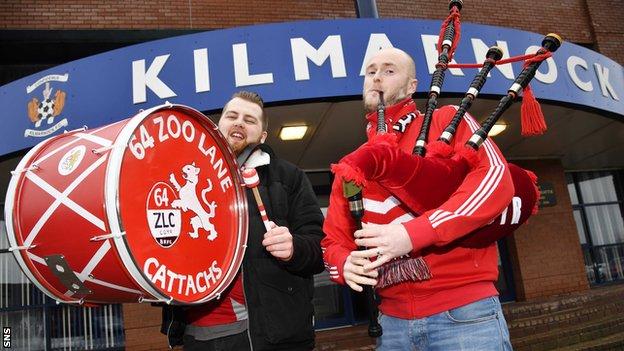 Brora Rangers supporters at Rugby Park