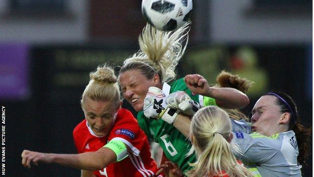 Sophie Ingle in action for Wales v Northern Ireland