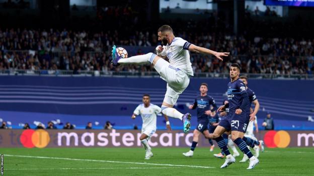 Karim Benzema provides the assist for Rodrygo's second goal in Real's remarkable comeback against City in the second leg of last season's semi-final