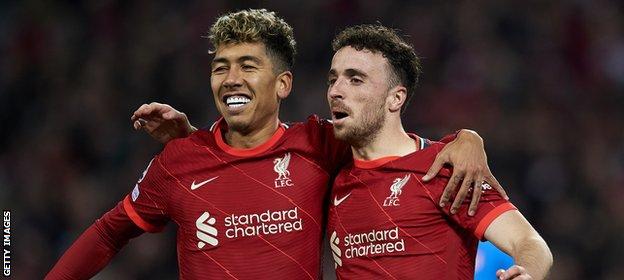 Diogo Jota (right) looks a certain starter for Liverpool, with Roberto Firmino injured, so is he worth a punt?