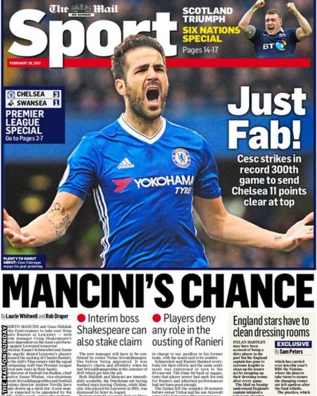 The Mail on Sunday back page