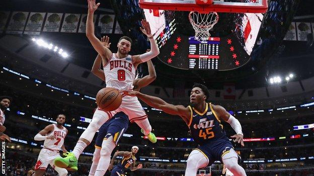 Donovan Mitchel Utah Jazz and Zach LaVine Chicago Bulls