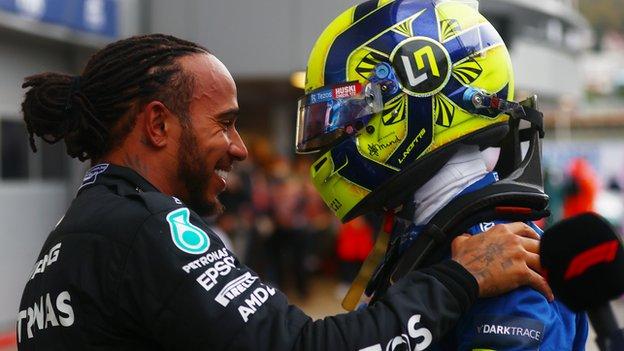 Lewis Hamilton en Lando Norris