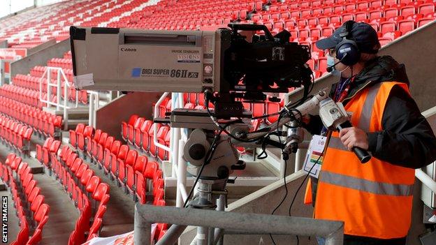 Camera operator at Stoke's Bet365 Stadium