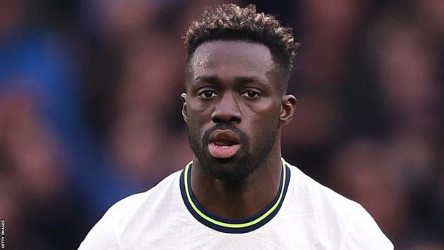 Davinson Sanchez reacts during a Tottenham match