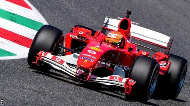 Mick Schumacher drives the F2004 around Mugello