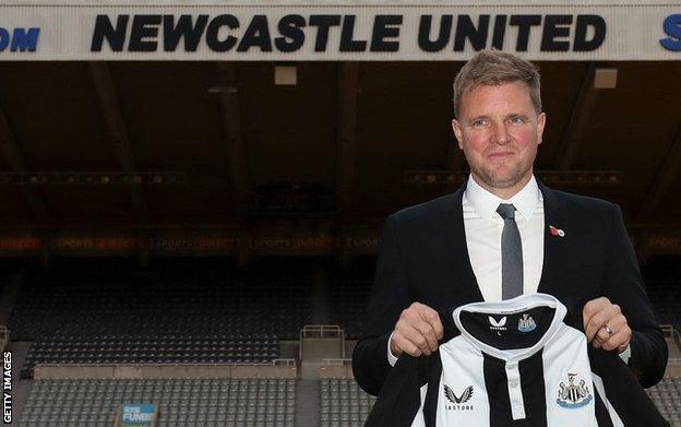 Eddie Howe pictured as he was unveiled as Newcastle's new manager