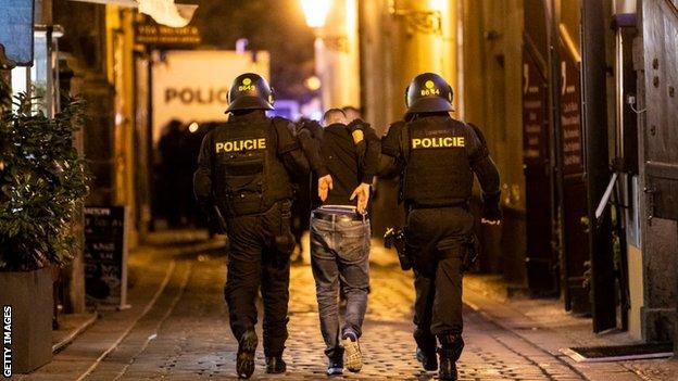 Police make arrests in Prague at Czech Republic v England