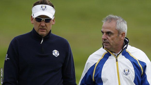Ian Poulter and Paul McGinley at the 2014 Ryder Cup