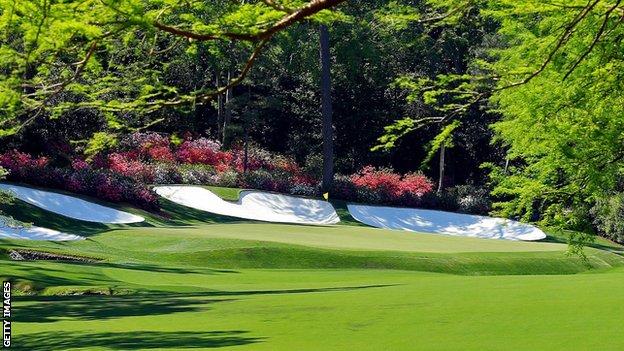 The 13th green at Augusta National