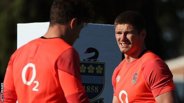 Owen Farrell during England training