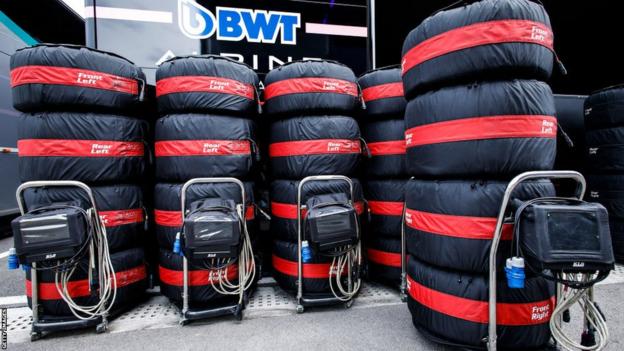 Tyre blankets on Formula 1 tyres