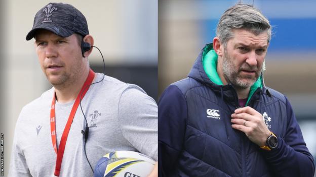 Wales head coach Ioan Cunningham and Ireland head coach Greg McWilliams