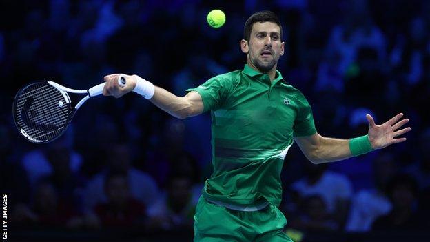 Novak Djokovic playing at ATP Finals